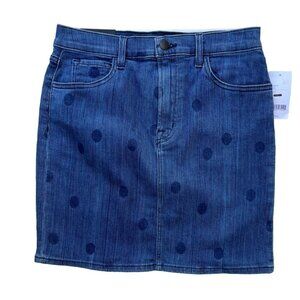$198 J Brand Woman Lyla Polka Dot Jean Denim Mini Skirt Size 27